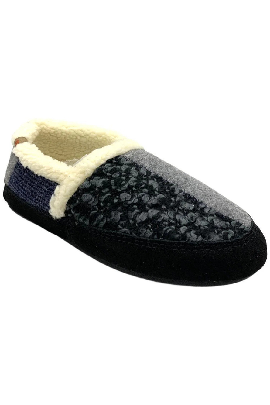 Acorn Women's Meadow Patterned Moccasin Slippers Navy Blue - Medium